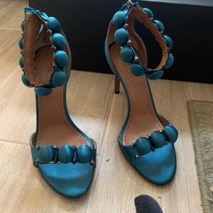 Alaia Blue Satin heels